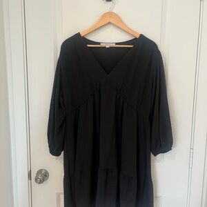 LOFT Black V-Neck Tunic Top